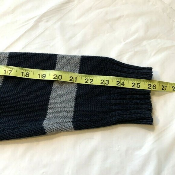 Chaps Sweater Mens Medium Striped 1/4 Zip Chunky Knit Pullover Mock Neck Cotton - Picture 12 of 12